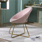 28 Polyester Upholstered Accent Chair with Gold Base