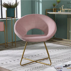 28 Polyester Upholstered Accent Chair with Gold Base