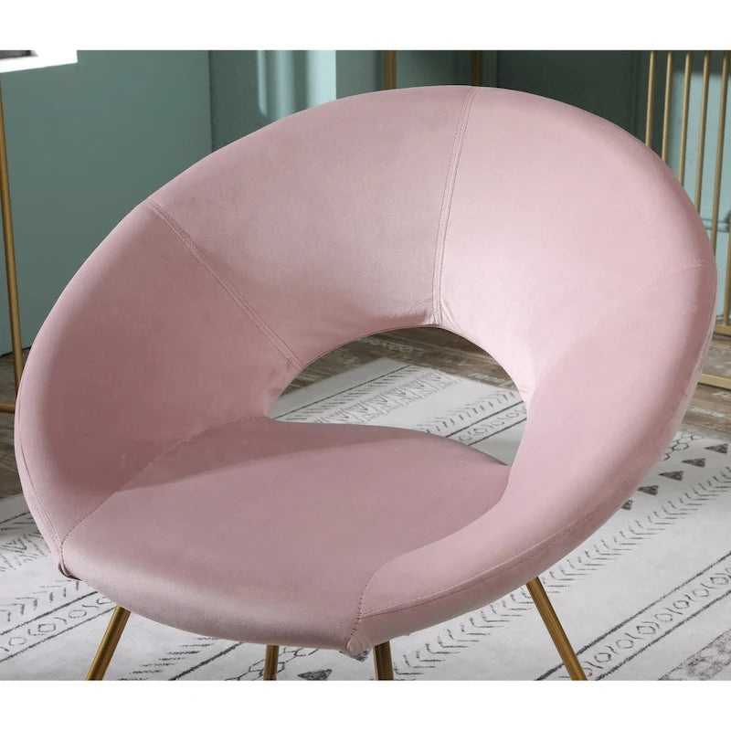 28 Polyester Upholstered Accent Chair with Gold Base