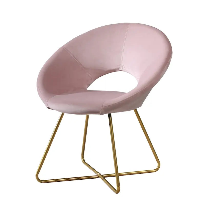 28 Polyester Upholstered Accent Chair with Gold Base