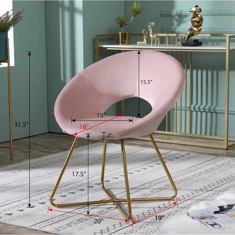 28 Polyester Upholstered Accent Chair with Gold Base