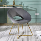28 Polyester Upholstered Accent Chair with Gold Base