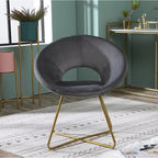 28 Polyester Upholstered Accent Chair with Gold Base