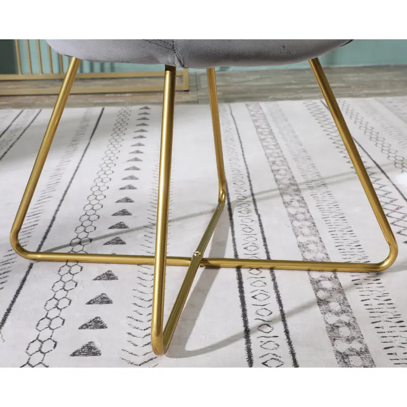 28 Polyester Upholstered Accent Chair with Gold Base
