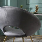 28 Polyester Upholstered Accent Chair with Gold Base