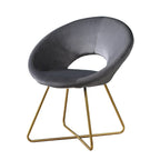 28 Polyester Upholstered Accent Chair with Gold Base