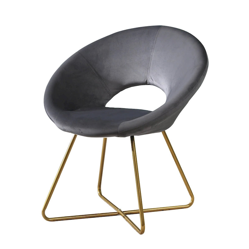 28 Polyester Upholstered Accent Chair with Gold Base