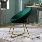 28 Polyester Upholstered Accent Chair with Gold Base
