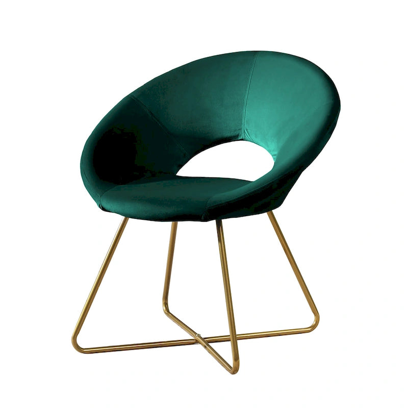 28 Polyester Upholstered Accent Chair with Gold Base
