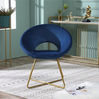28 Polyester Upholstered Accent Chair with Gold Base