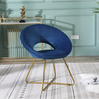 28 Polyester Upholstered Accent Chair with Gold Base
