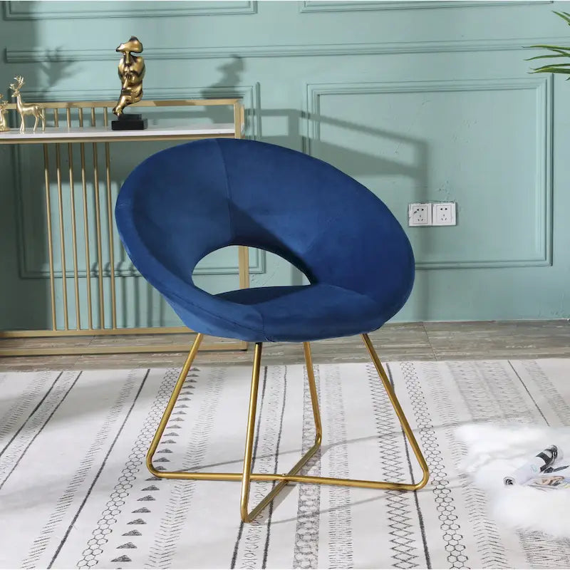 28 Polyester Upholstered Accent Chair with Gold Base