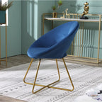 28 Polyester Upholstered Accent Chair with Gold Base