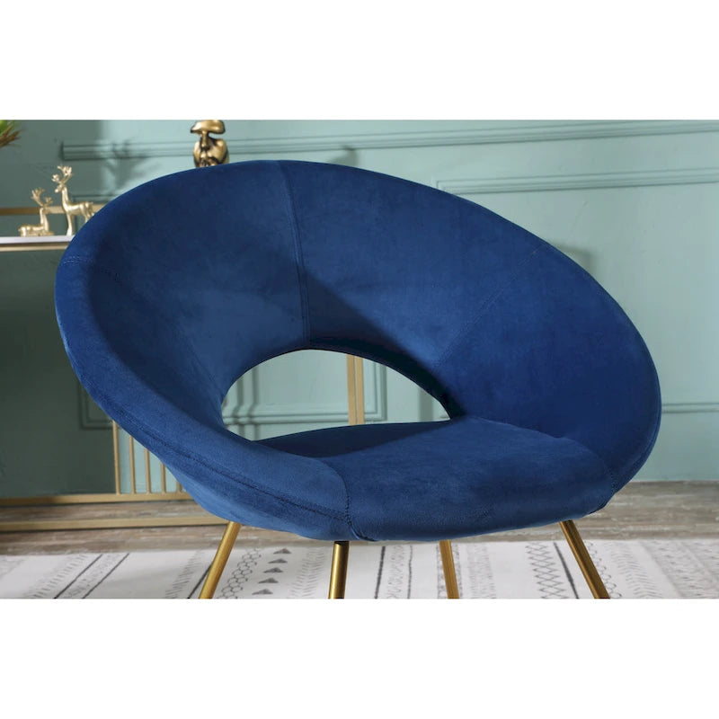 28 Polyester Upholstered Accent Chair with Gold Base