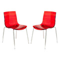 Astor Acrylic Dining Chair with Chrome Legs (Set of 2) Modern Accent Side Chair