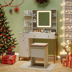 Makeup Vanity Desk with Lighted Mirror Charging Station - See Details