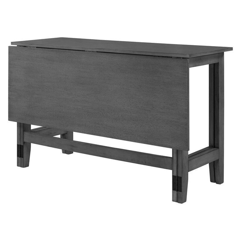 Rustic Drop-Leaf Dining Table Space-Saving Farmhouse Design with Extendable Wood Top