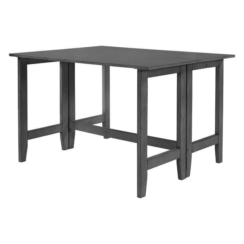 Rustic Drop-Leaf Dining Table Space-Saving Farmhouse Design with Extendable Wood Top