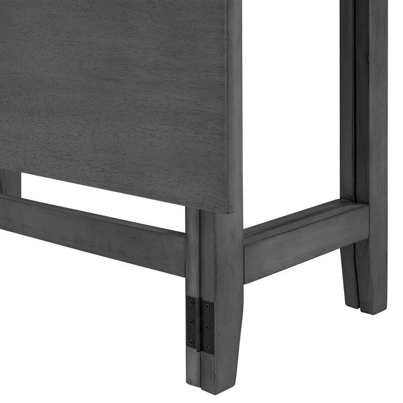 Rustic Drop-Leaf Dining Table Space-Saving Farmhouse Design with Extendable Wood Top