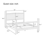 Platform Bed with Upholstered Boucle Headboard