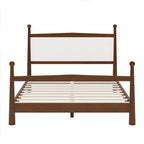 Platform Bed with Upholstered Boucle Headboard