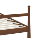 Platform Bed with Upholstered Boucle Headboard