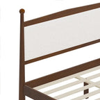 Platform Bed with Upholstered Boucle Headboard