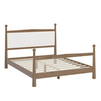 Platform Bed with Upholstered Boucle Headboard
