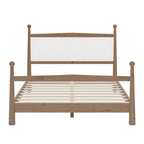 Platform Bed with Upholstered Boucle Headboard
