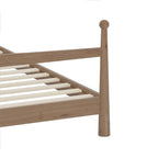 Platform Bed with Upholstered Boucle Headboard