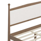 Platform Bed with Upholstered Boucle Headboard