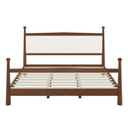 Platform Bed with Upholstered Boucle Headboard