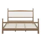 Platform Bed with Upholstered Boucle Headboard