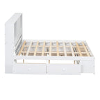 Modern Wooden Platform Bed with Storage Headboard and 8 Drawers for Bedroom