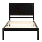 Black Twin Pine Platform Bed Frame with Headboard and Storage