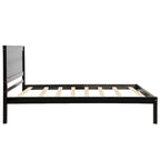 Black Twin Pine Platform Bed Frame with Headboard and Storage