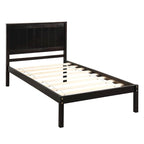Black Twin Pine Platform Bed Frame with Headboard and Storage