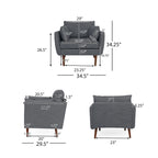 Gould Upholstered Club Chair with Accent Pillows