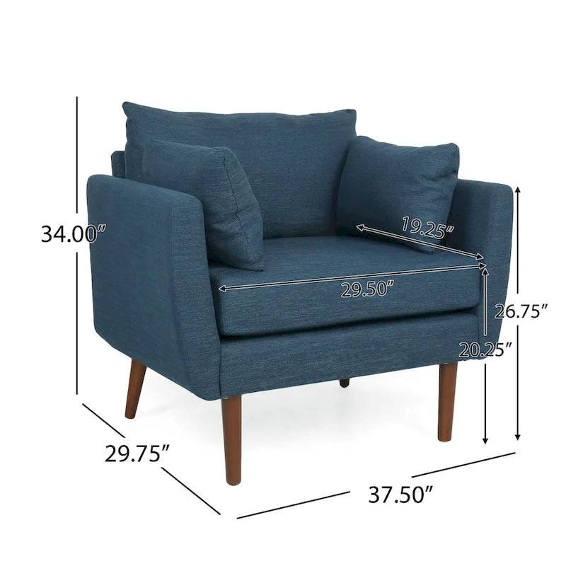 Gould Upholstered Club Chair with Accent Pillows