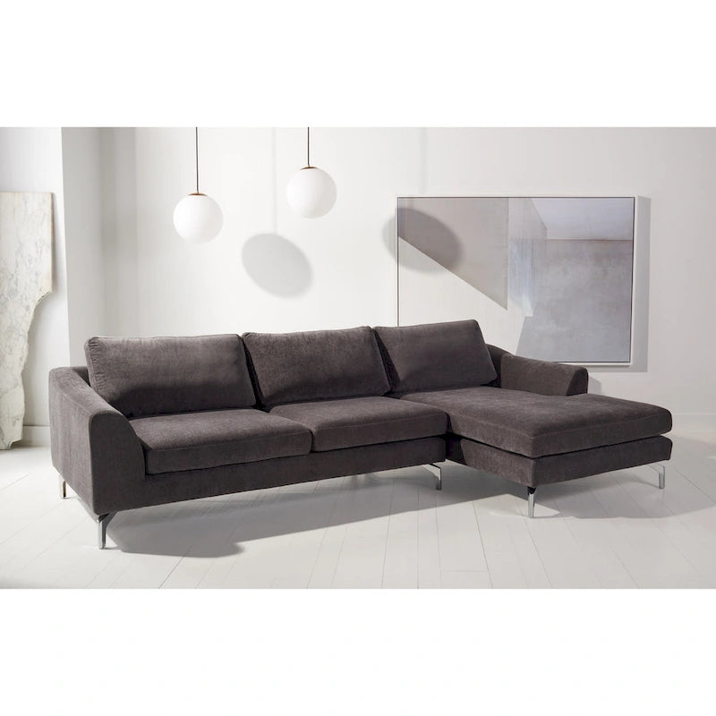 Nicholsen Anthracite Grey Velvet Sofa