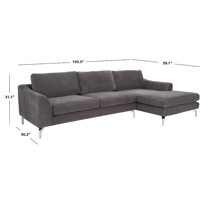 Nicholsen Anthracite Grey Velvet Sofa
