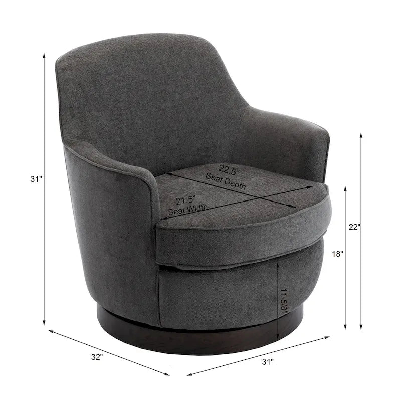 Rosedale Wood-based Swiveling Accent Chair
