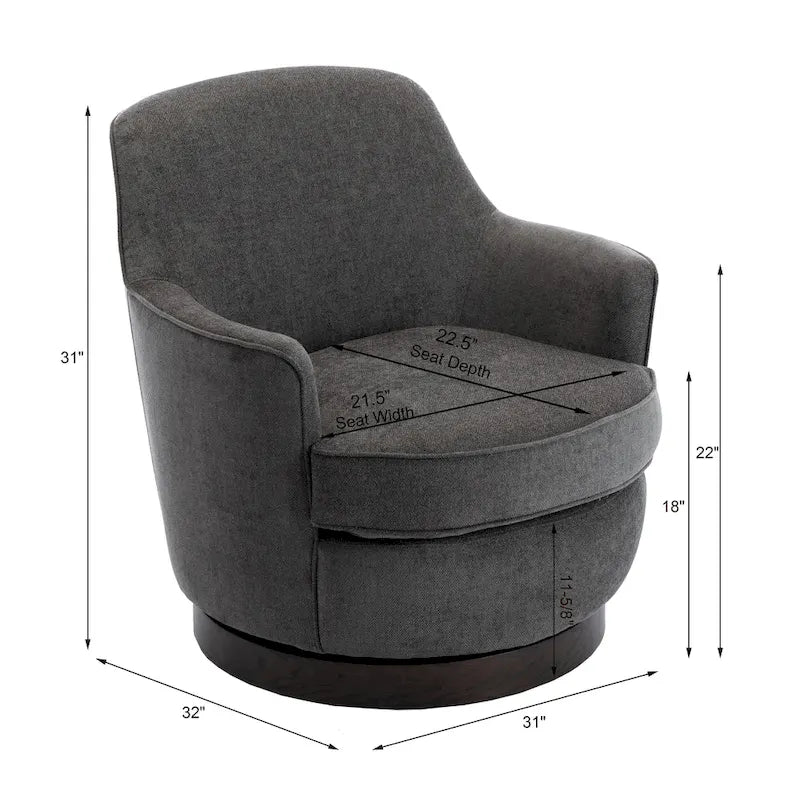 Rosedale Wood-based Swiveling Accent Chair