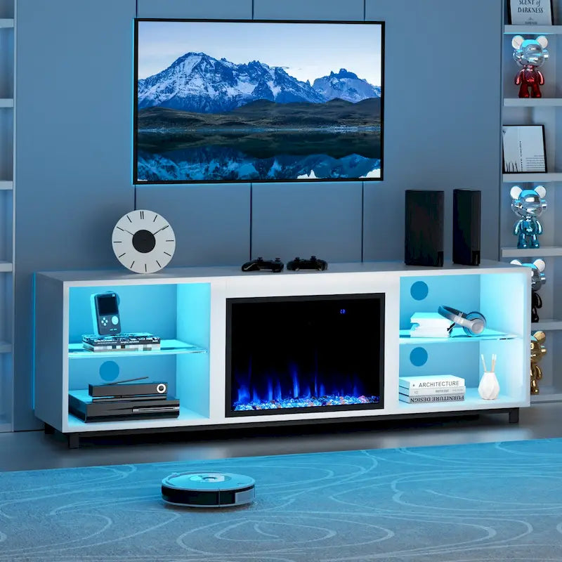 68 TV Cabinet with a 23 Electric Fireplace