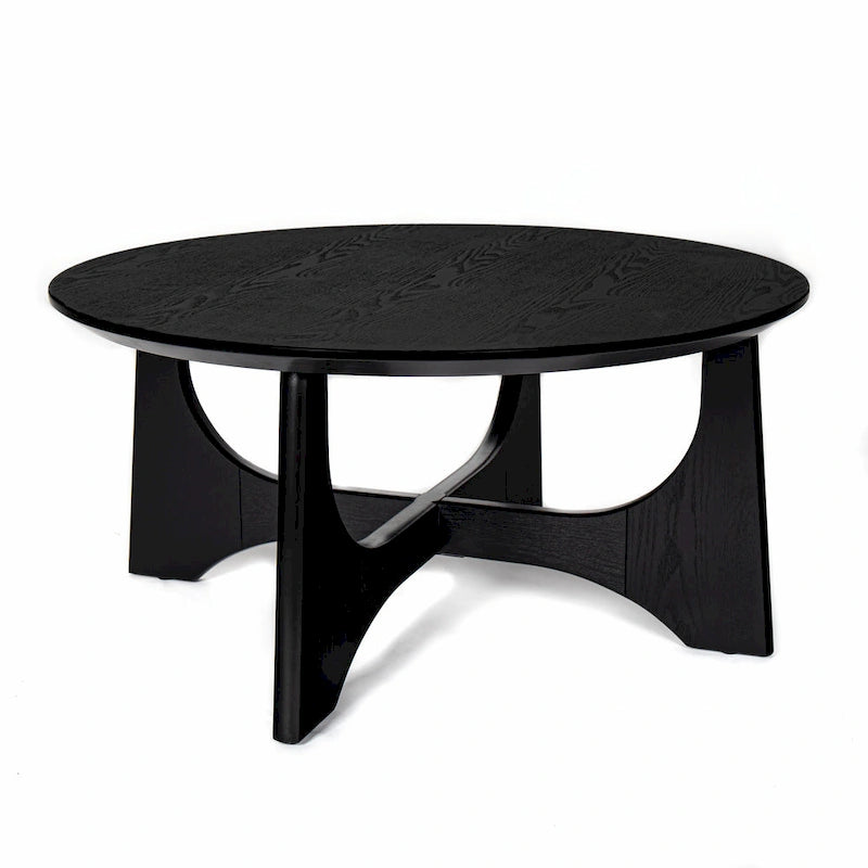 36 Round Wooden Coffee Table for Living Room