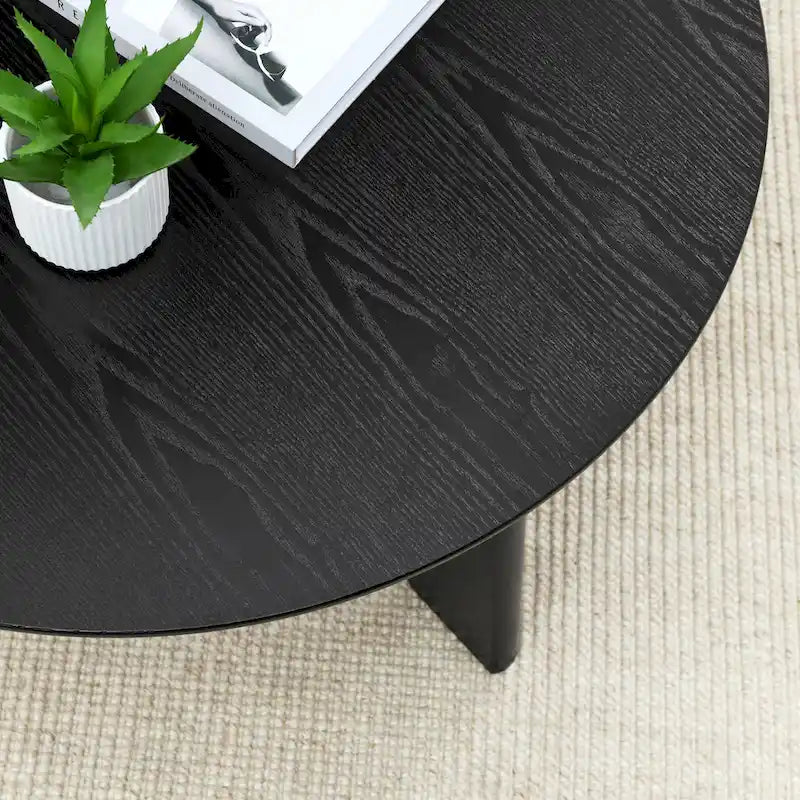36 Round Wooden Coffee Table for Living Room