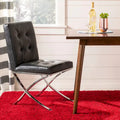 Merrilee Glam Black Chrome Tufted Side Chair