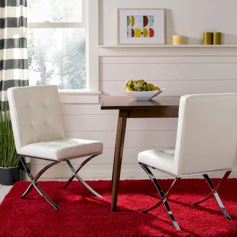 Merrilee Glam Black Chrome Tufted Side Chair