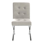 Merrilee Glam Black Chrome Tufted Side Chair