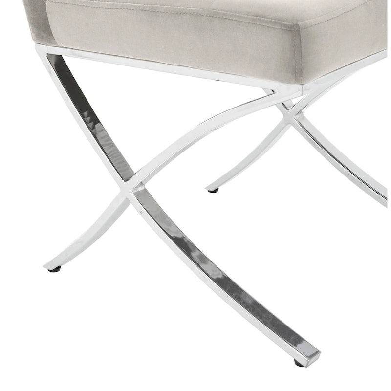 Merrilee Glam Black Chrome Tufted Side Chair